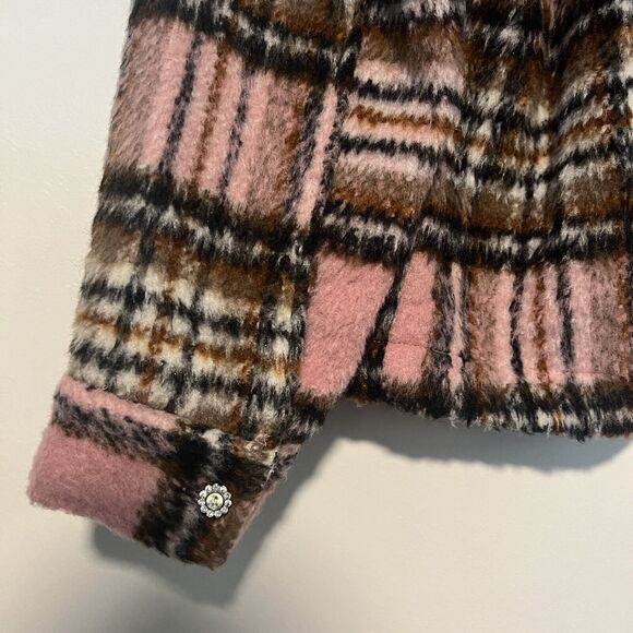 Lulus The City is Calling Pink Plaid Shacket Size Small - Picture 8 of 9